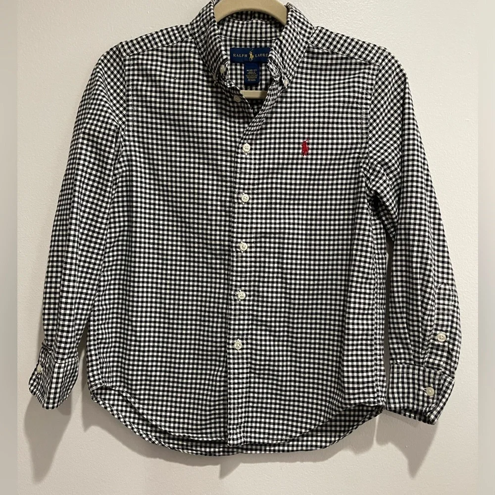 Ralph Lauren Kids Gingham Print Long Sleeve  Button shirt